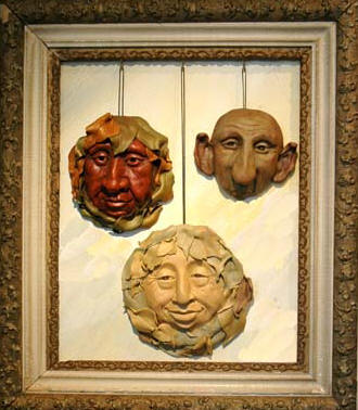 Three Masks, Polymer Clay