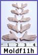 moldf11h- 5 small hands, 3/4 in. to 1 1/2 in. (front and back molds) 