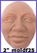 moldf25- 2 inch(5.08 cm) Male Face, Thinking