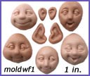 moldwf1- 5 whimsical faces, all in one mold