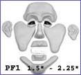 pf1- Puzzle face mold with Rugged Chin and Masculine Brow. Creates 1.5 in. to 2.25 in. faces.