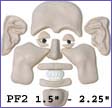 pf2- Puzzle face mold with Smiling Face and Elfin Ears. Creates 1.5 in. to 2.25 in. faces.