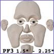 pf3- Puzzle face mold with Full Lips and Feminine Brow. Creates 1.5 in. to 2.25 in. faces.