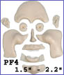 pf4- Puzzle face mold with Flashing Smile and 4 eye variations. Creates 1.5 in. to 2.25 in. faces.